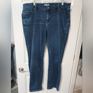 Lane Bryant Dark Wash Mid-Rise Straight Denim Jeans in Size 20